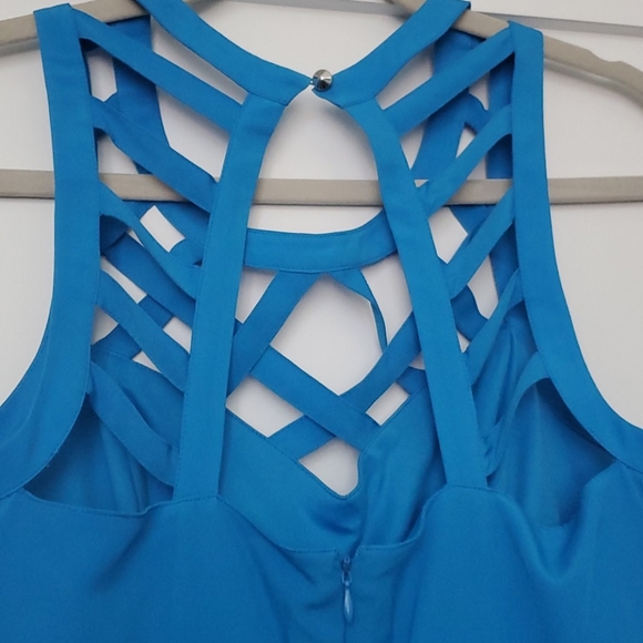 Blue Guess cage cutout fit & flare dress - Picture 4 of 6